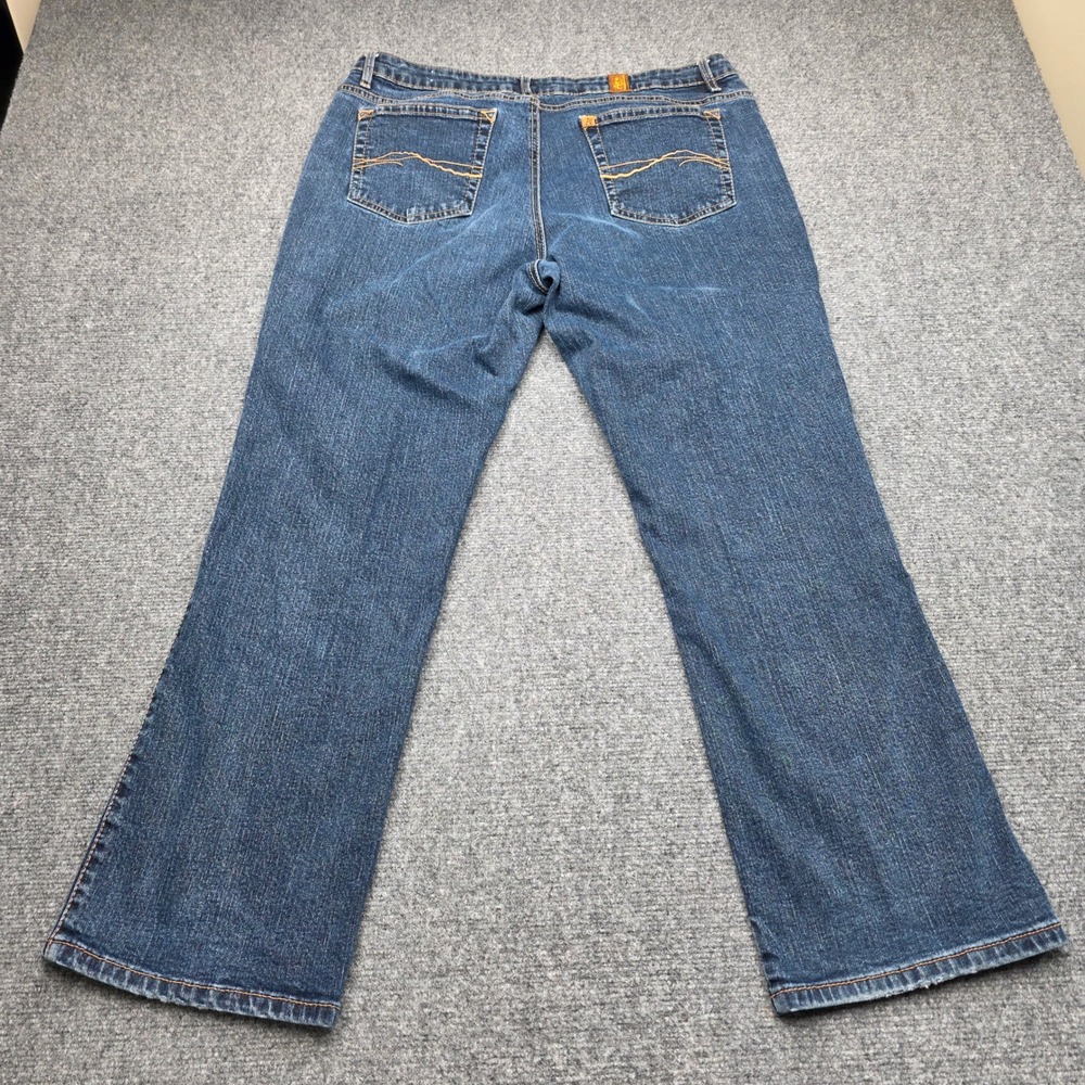Wrangler Aura Womens 18P Short Rise Bootcut Jeans Dark Wash Blue Denim 18 Petite - Picture 7 of 8